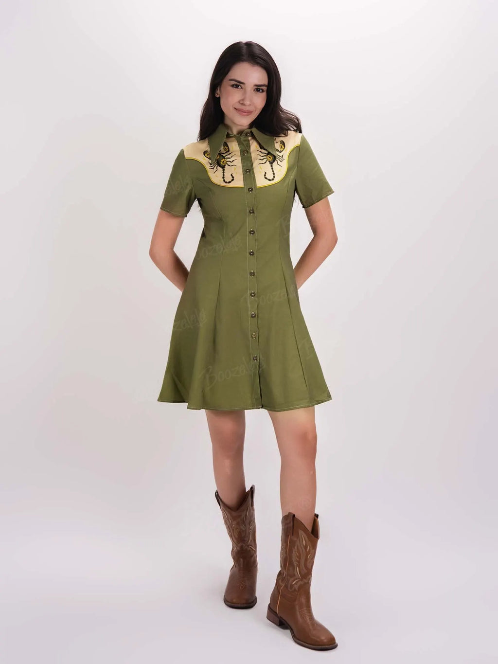[Clearance]Western Scorpion And Cactus - 100% Cotton Dress