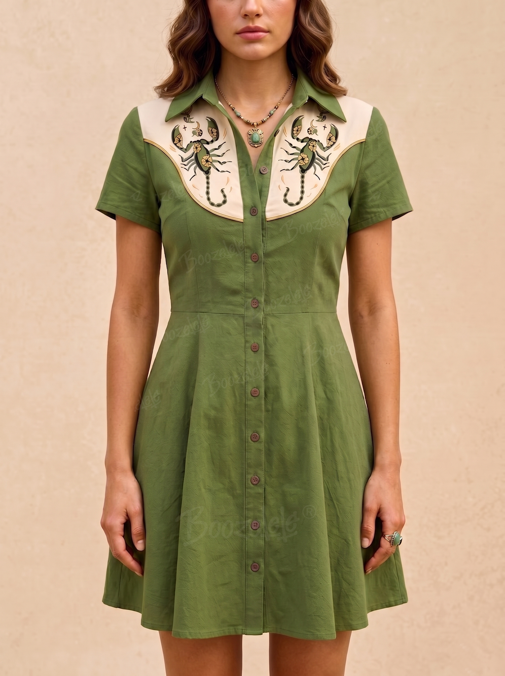 [Clearance]Western Scorpion And Cactus - 100% Cotton Dress