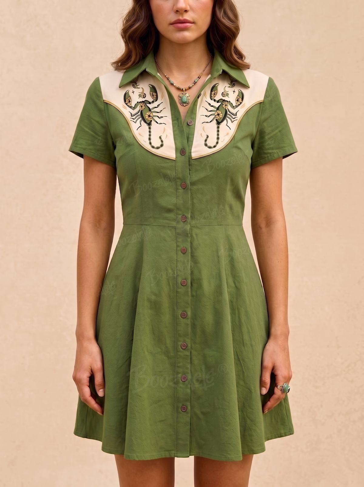 [Clearance]Western Scorpion And Cactus - 100% Cotton Dress