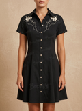 [Clearance][Embroidery]Classic Vintage Flower - 100% Cotton Dress