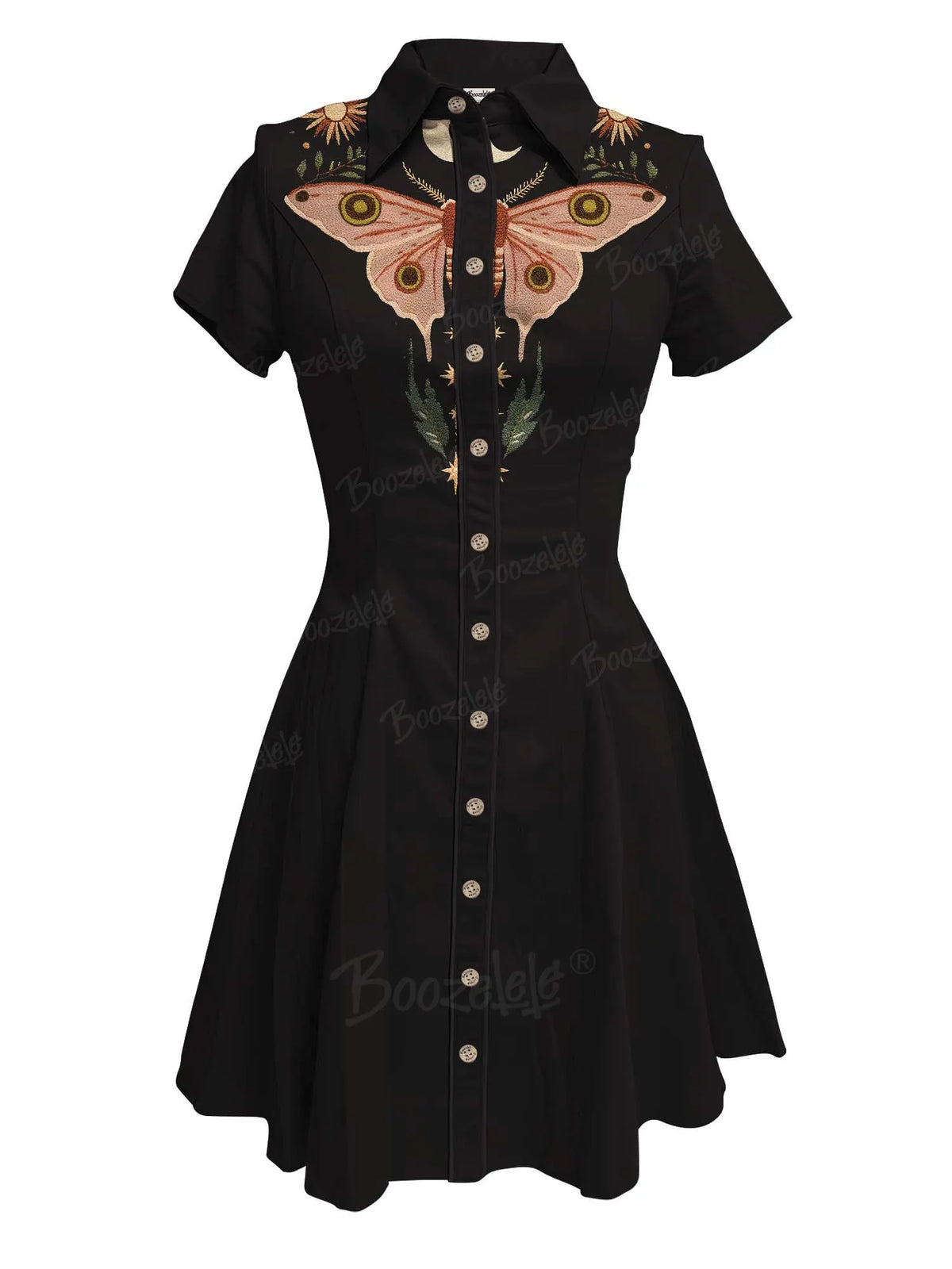 Moth And Flower  - 100% Cotton Dress