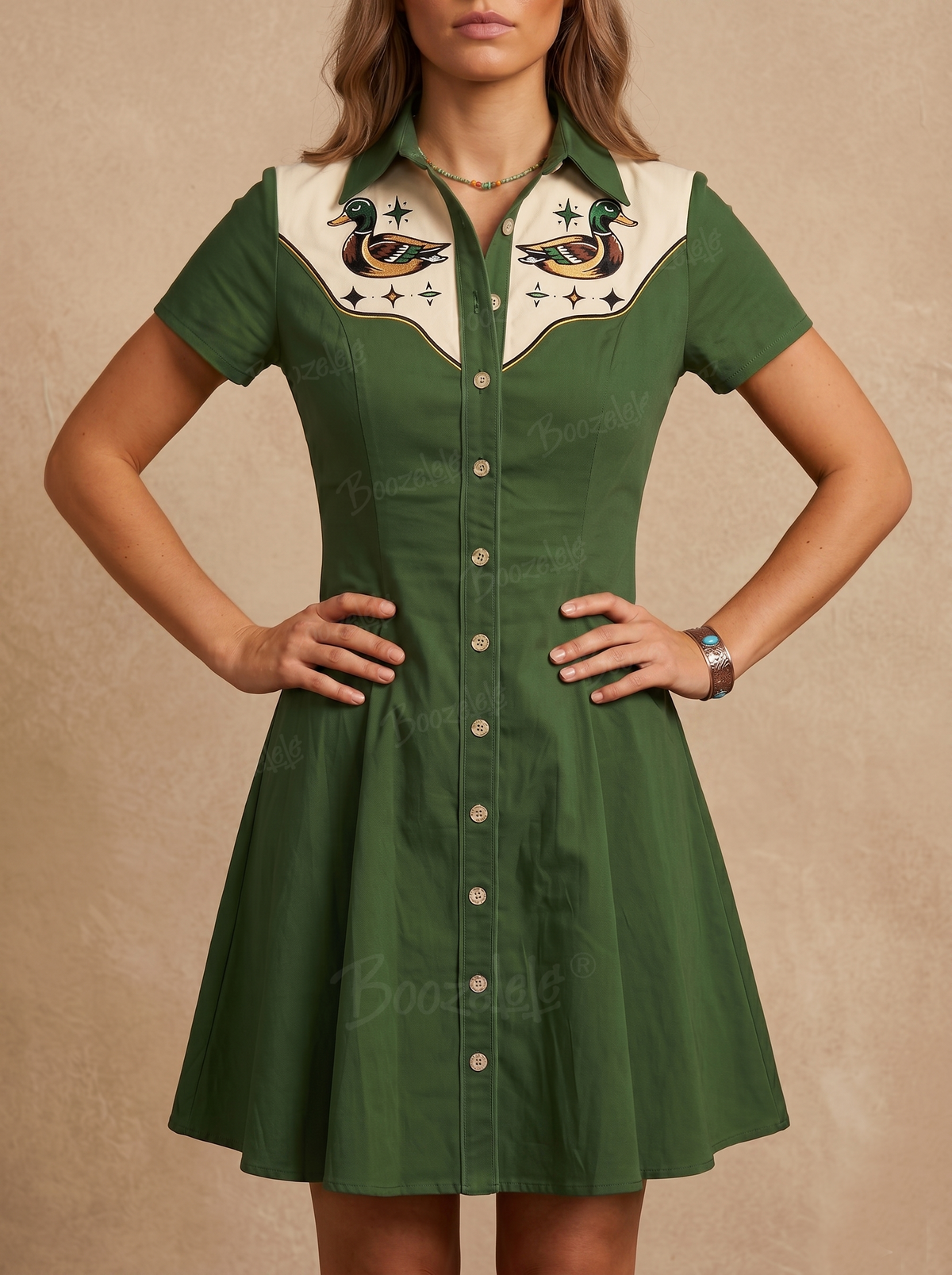 Retro Mallard Duck - 100% Cotton Dress