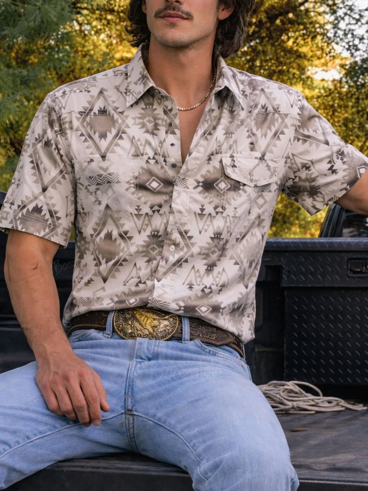 Navajo Geometric Print Western Casual shirts - 100% Cotton Shirt