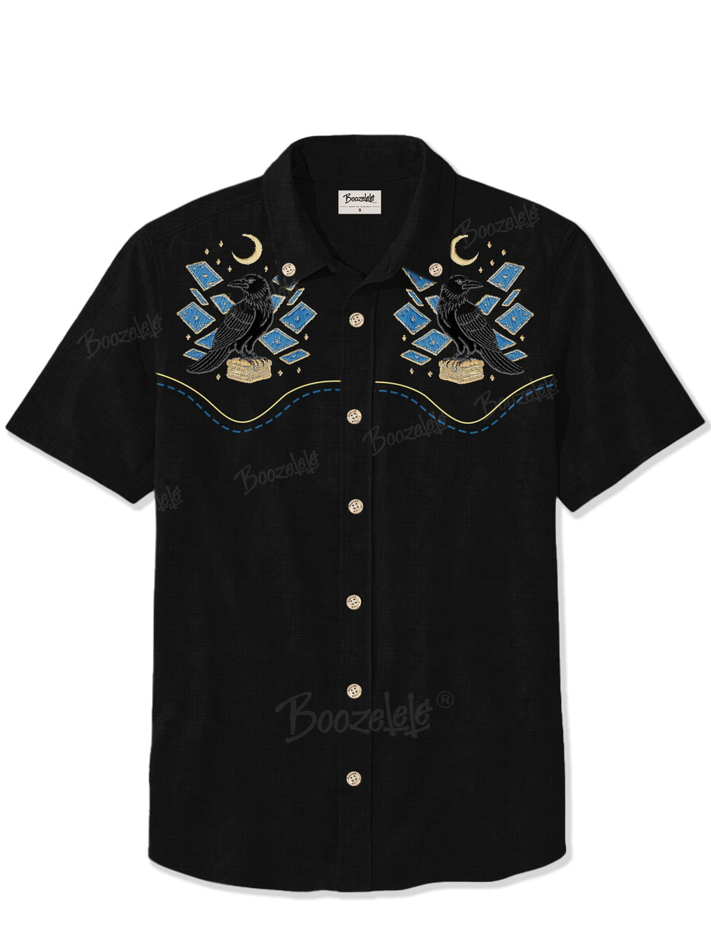 [Embroidery]Card & Crow  - 100% Cotton Shirt