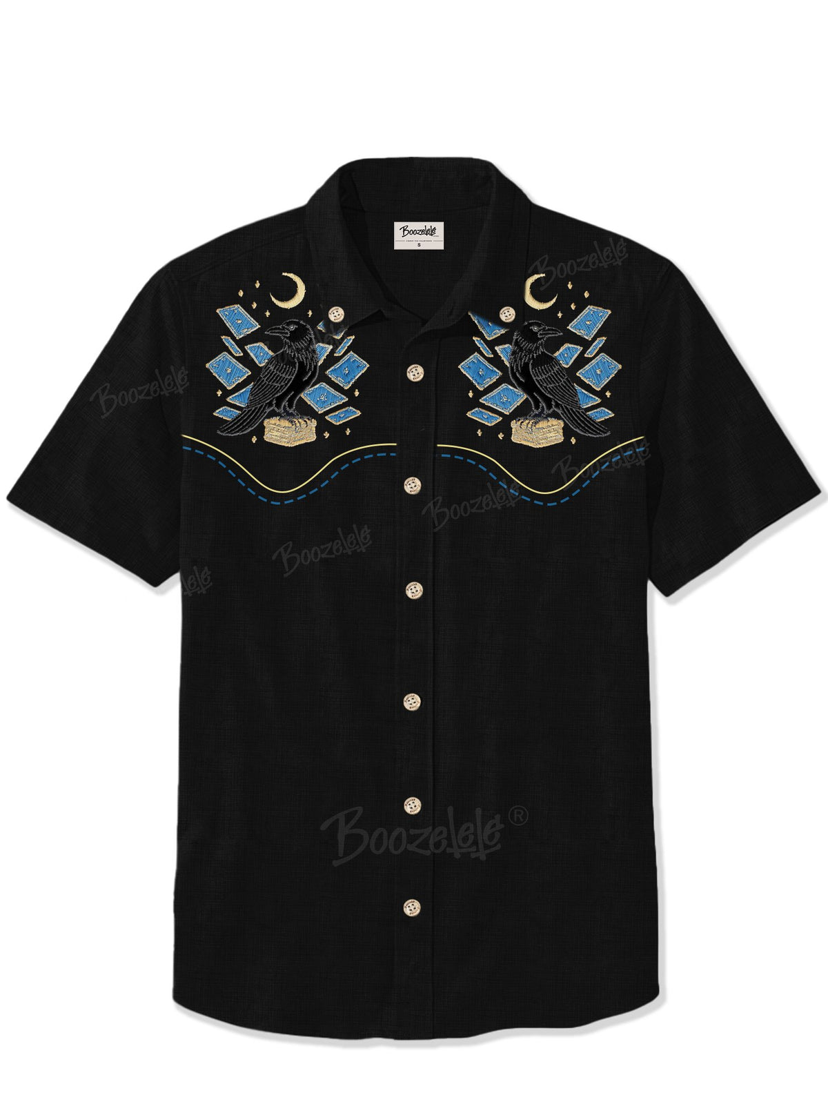 [Embroidery]Card & Crow  - 100% Cotton Shirt