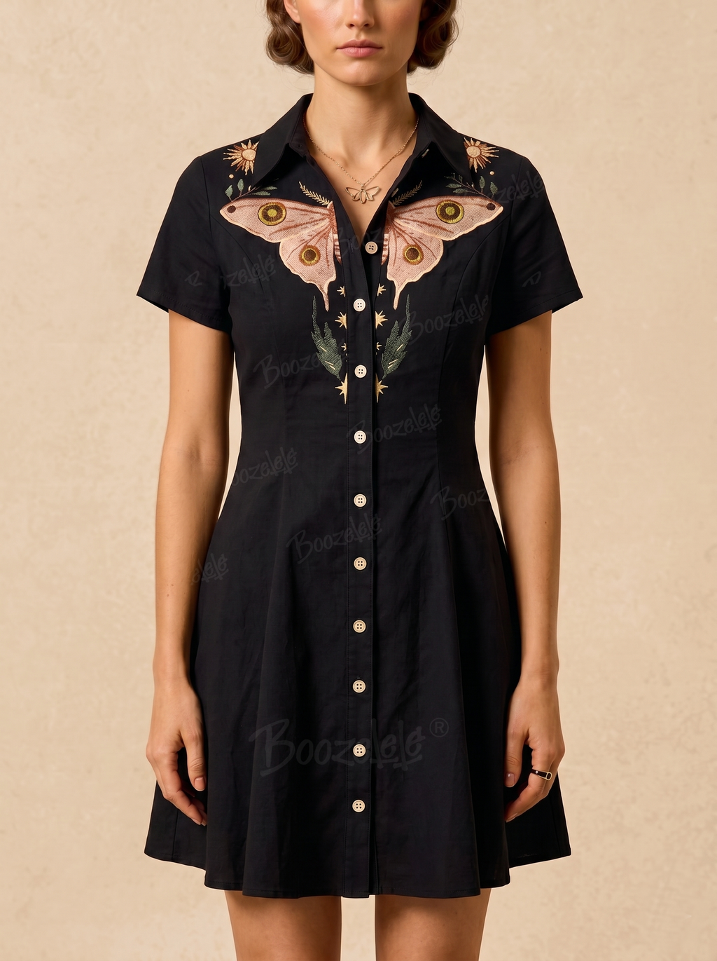 Moth And Flower  - 100% Cotton Dress
