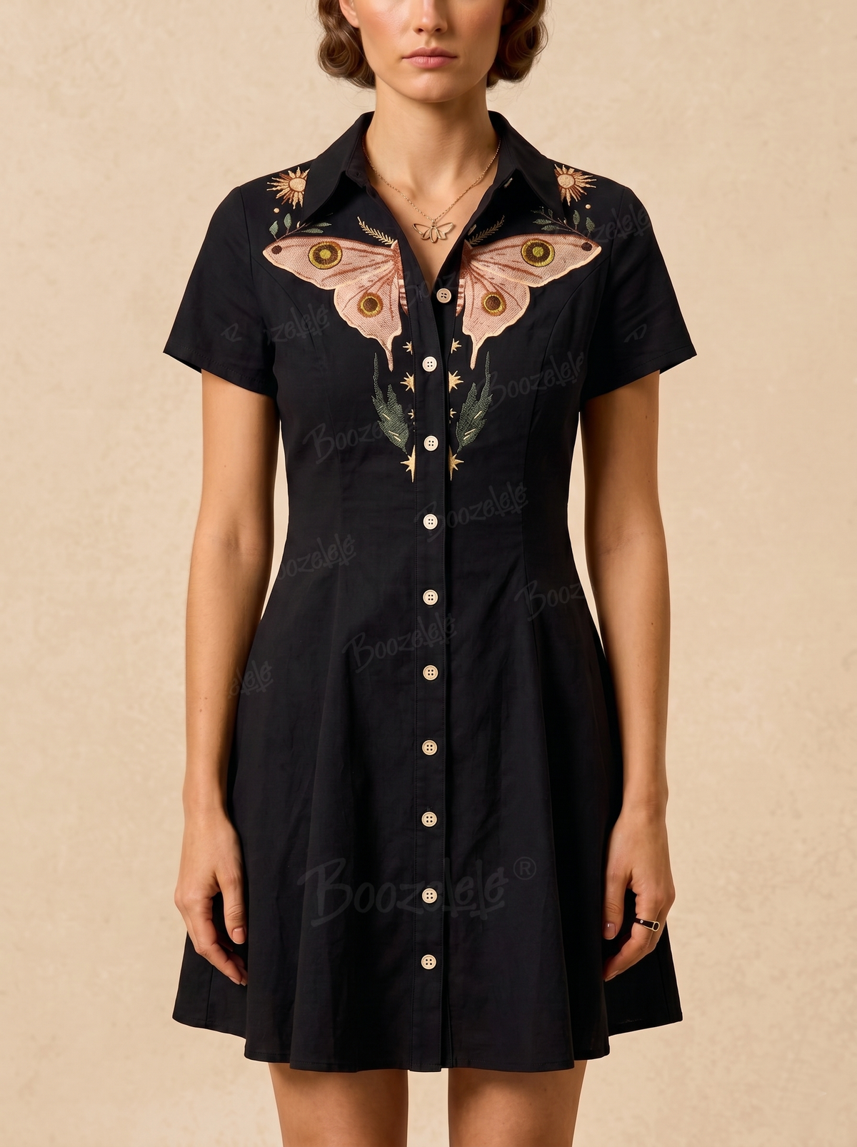 Moth And Flower  - 100% Cotton Dress