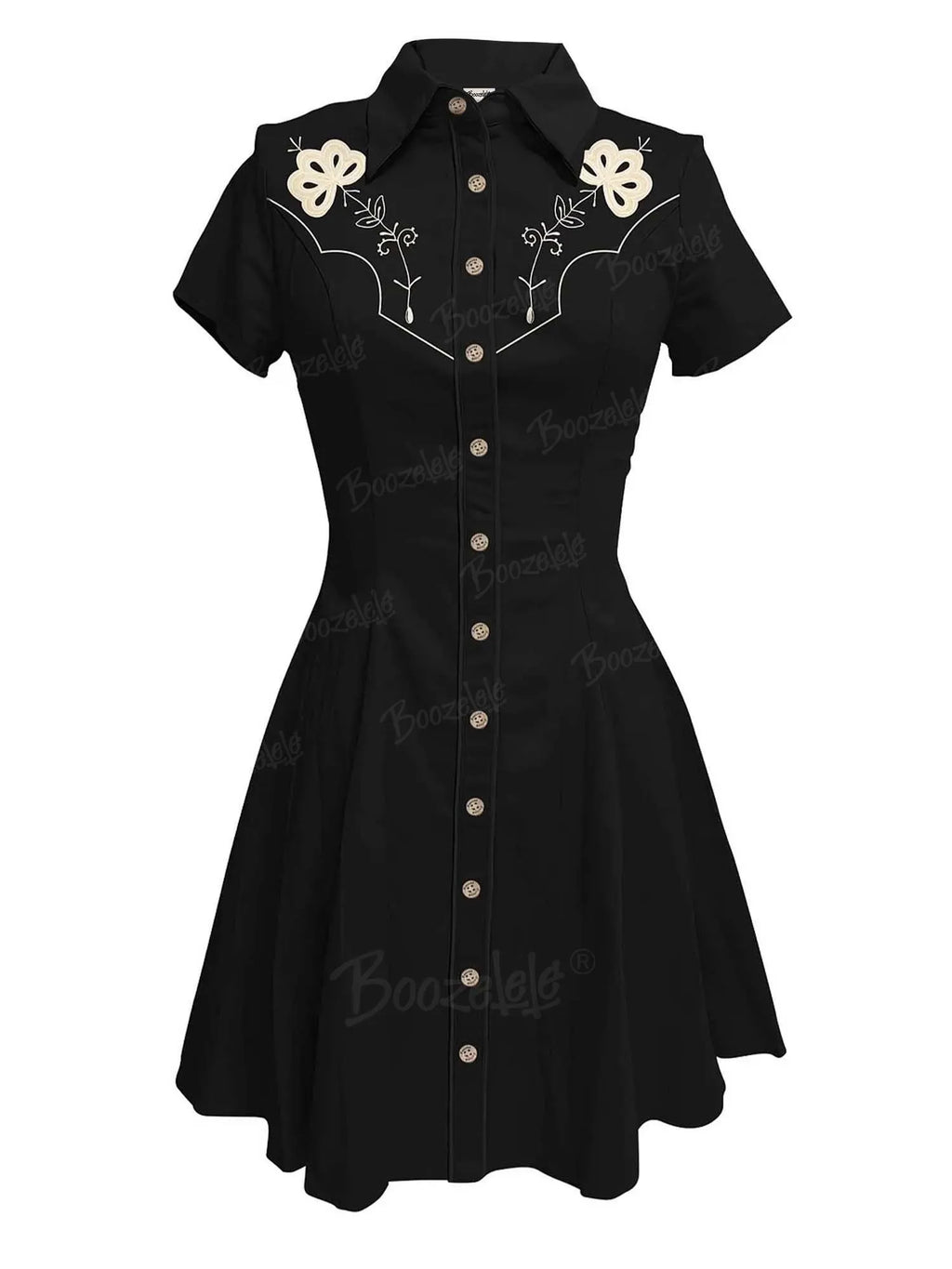 [Clearance][Embroidery]Classic Vintage Flower - 100% Cotton Dress