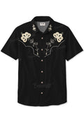 [Embroidery]Men'S KEN Same Style Beach West Cowboy Printed 100% Cotton Shirt