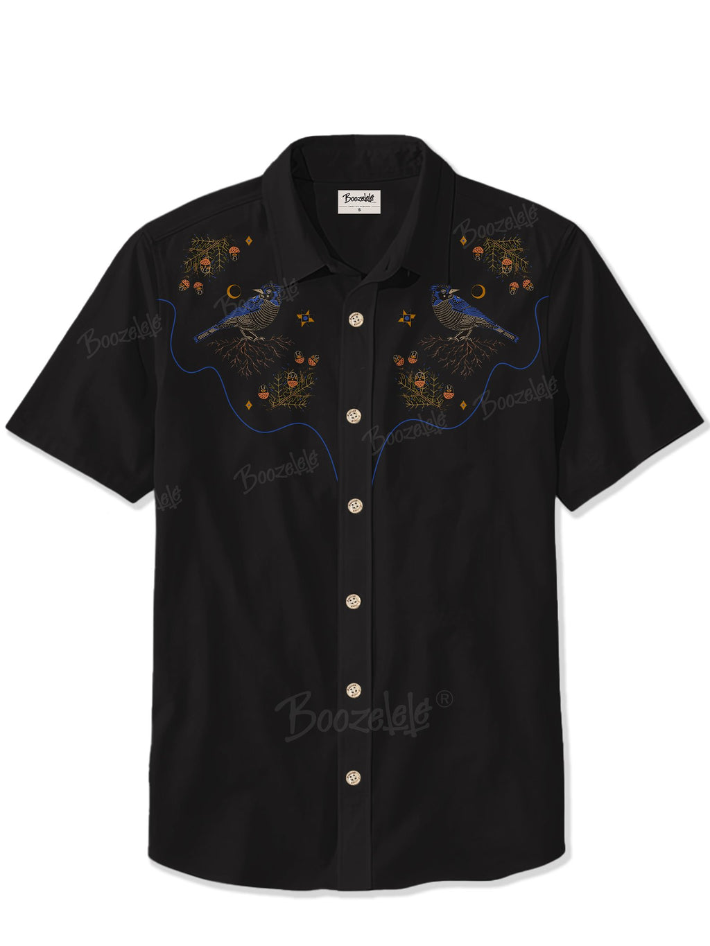 [Embroidery]Robin At Night- 100% Cotton Shirt