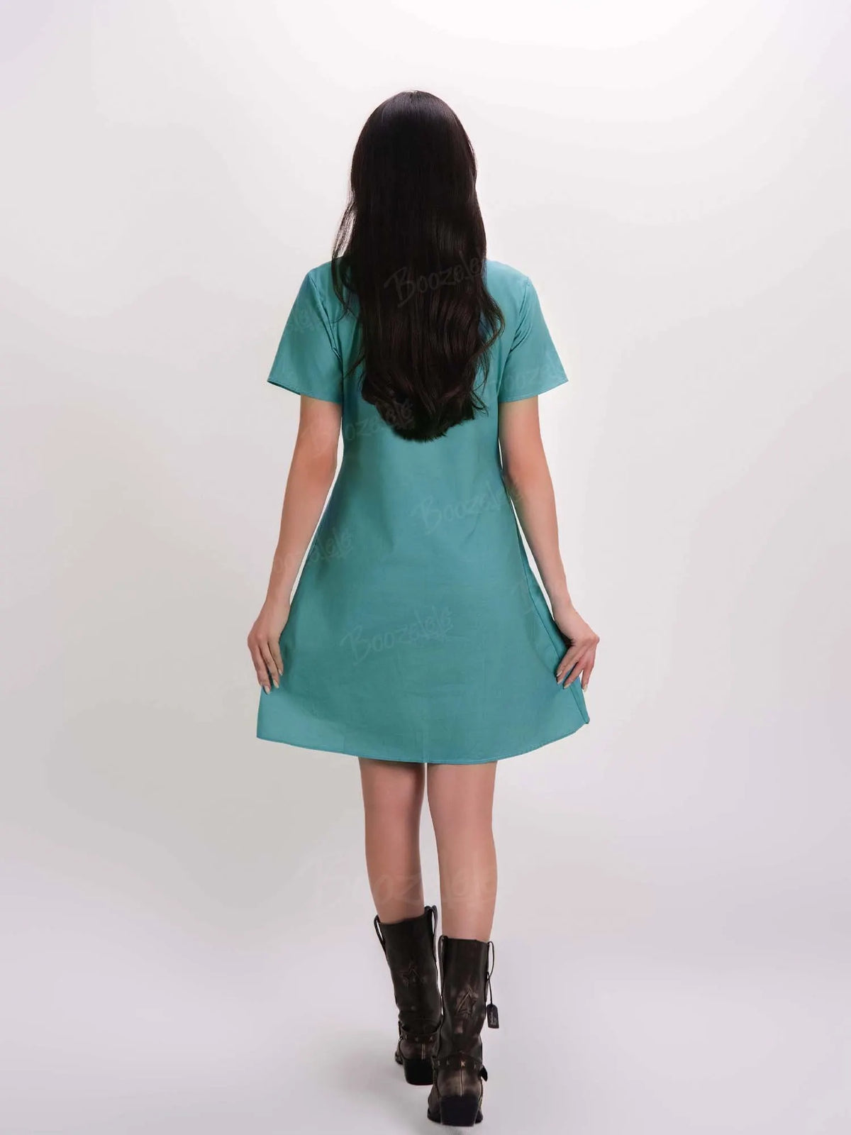 Flowers And Dinosaur Skeleton - 100% Cotton Dress