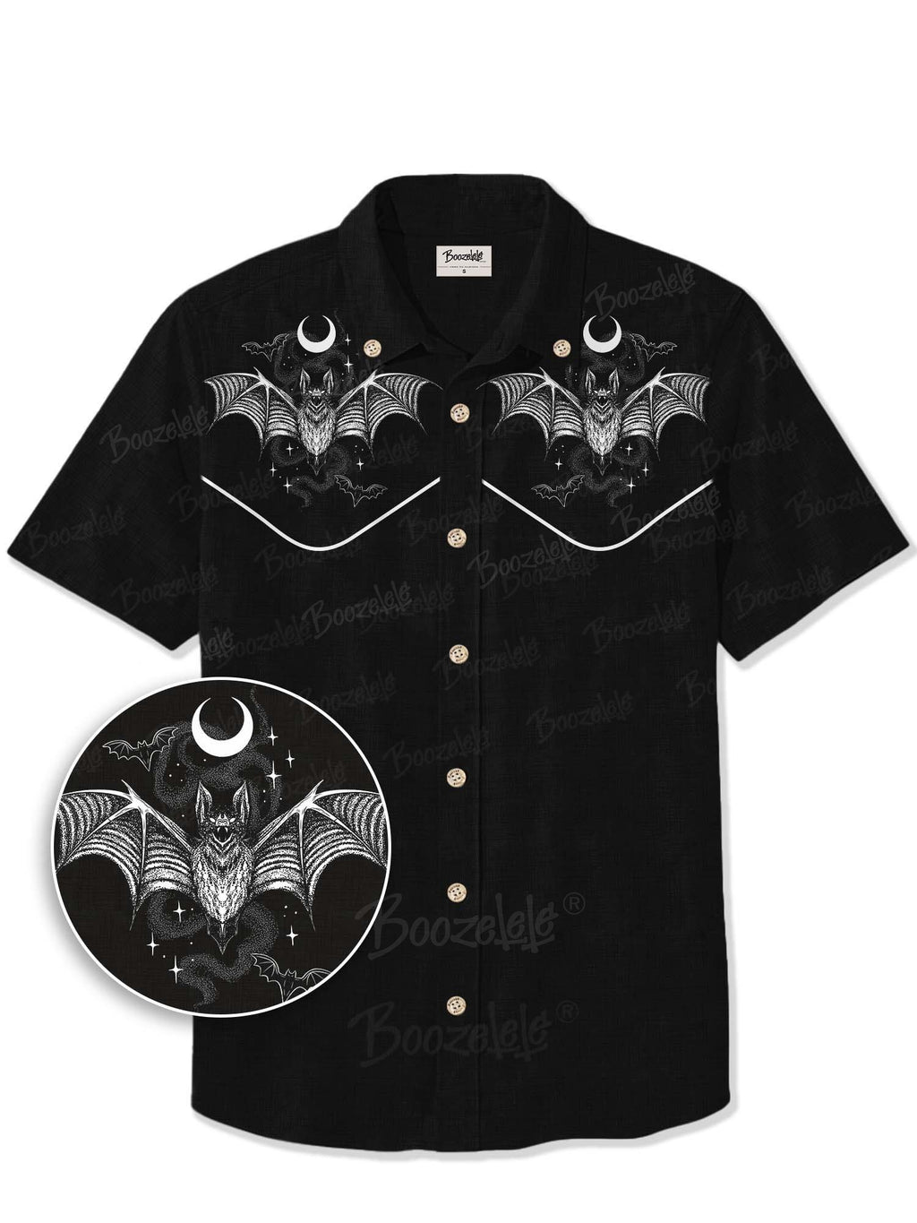 [Embroidery][Mystic Heart X Boozelele]Dracula Bat  - 100% Cotton Shirt
